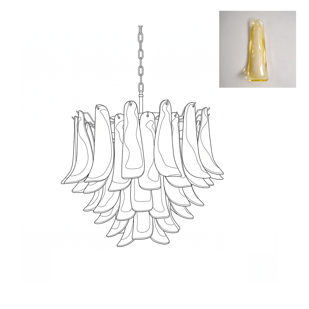 Vintage Murano Petal Glass Chandelier