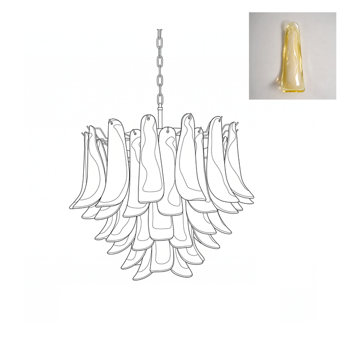 Vintage Murano Petal Glass Chandelier