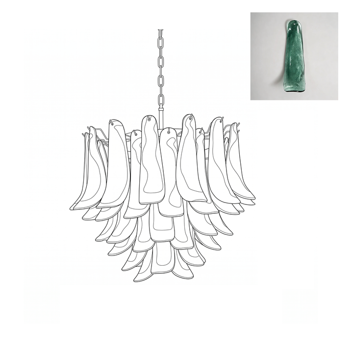Vintage Murano Petal Glass Chandelier