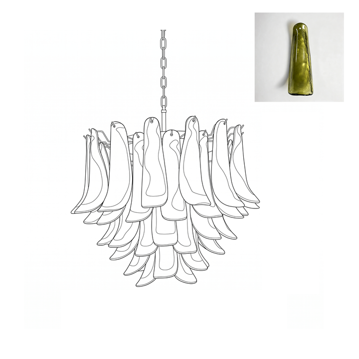 Vintage Murano Petal Glass Chandelier