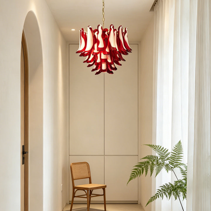 Vintage Murano Petal Glass Chandelier