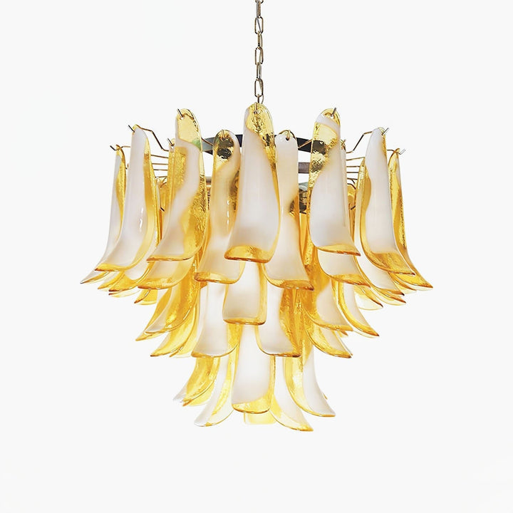 Vintage Murano Petal Glass Chandelier