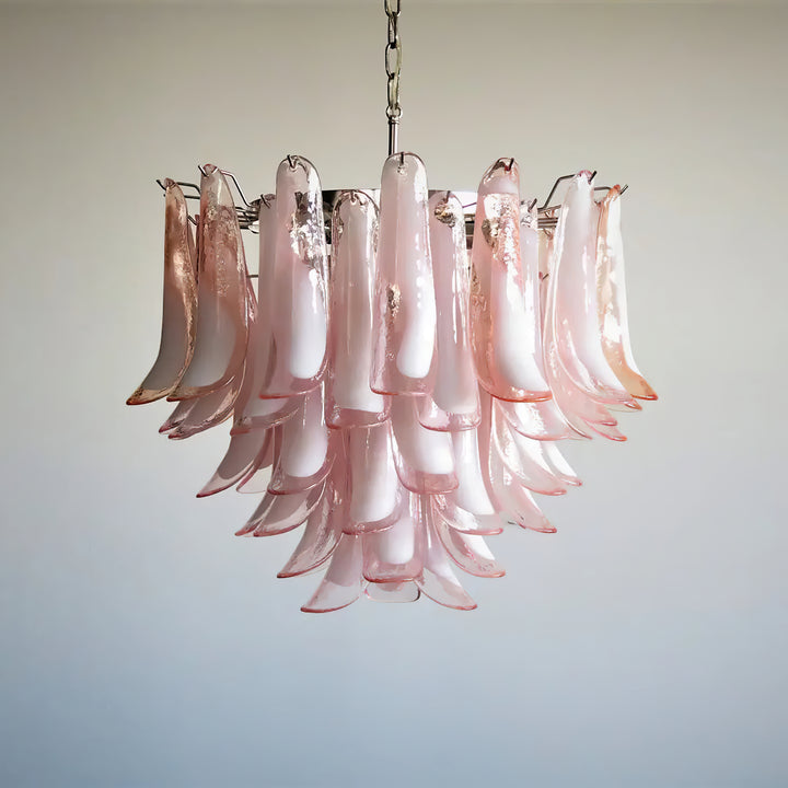 Vintage Murano Petal Glass Chandelier