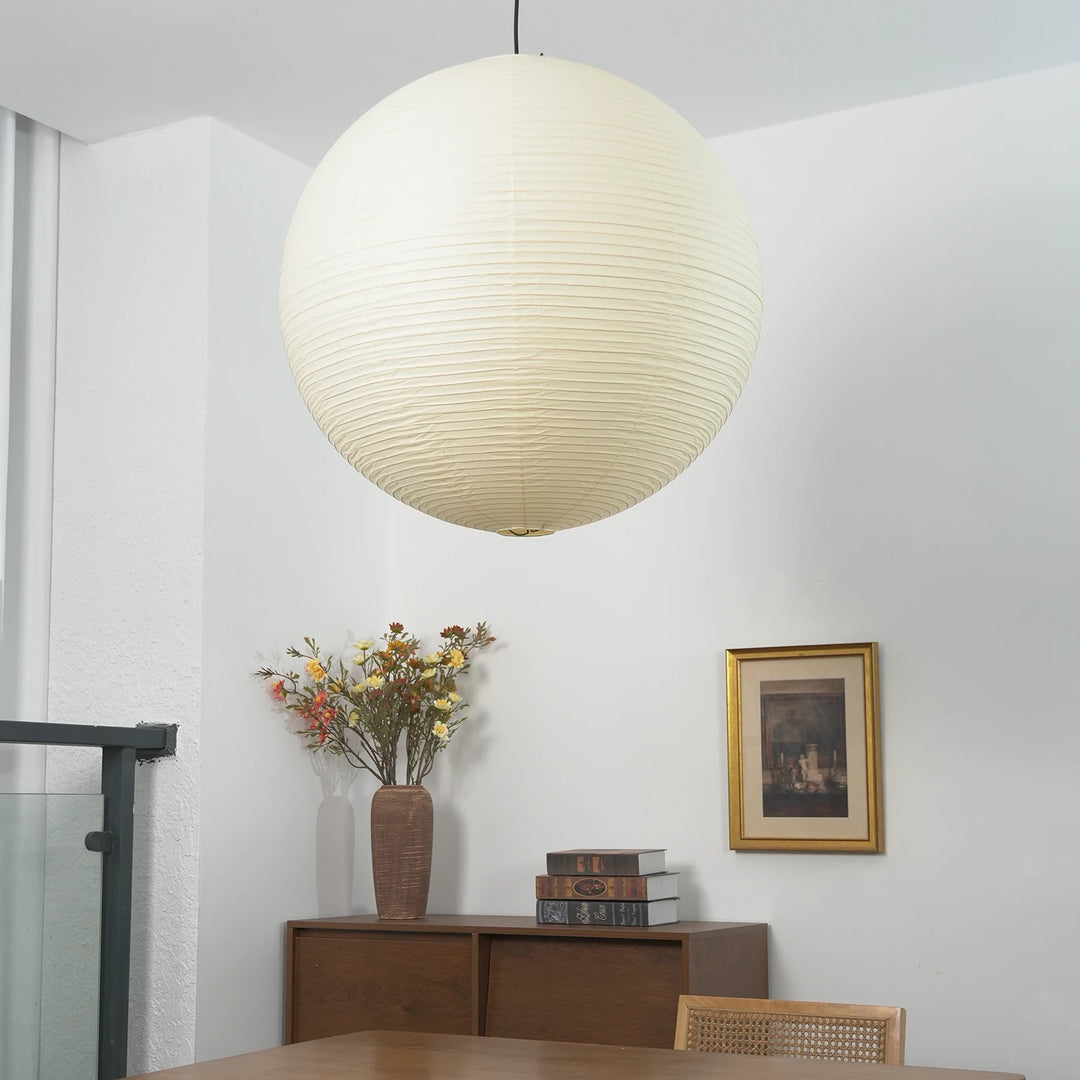 Round_Washi_Paper_Pendant_Light_in_Sunlit_Workspace_Woorglamp
