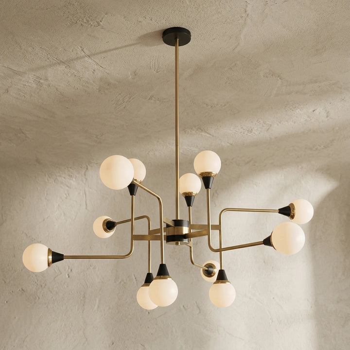 Brass_Sputter_Glass_Chandelier_Front_View_Studio_Shot_Woorglamp