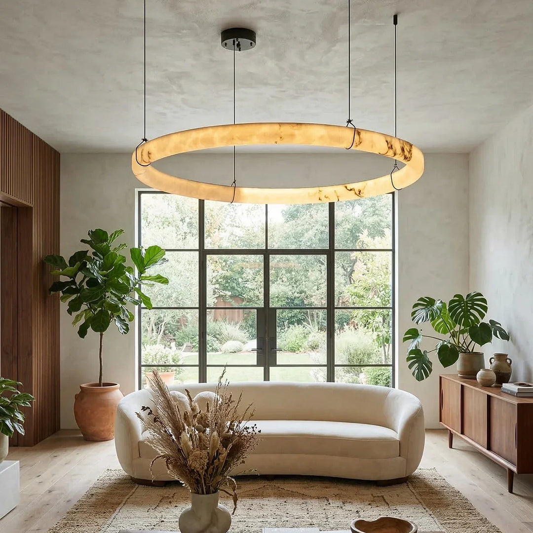 Alabaster Aura Circular Chandelier