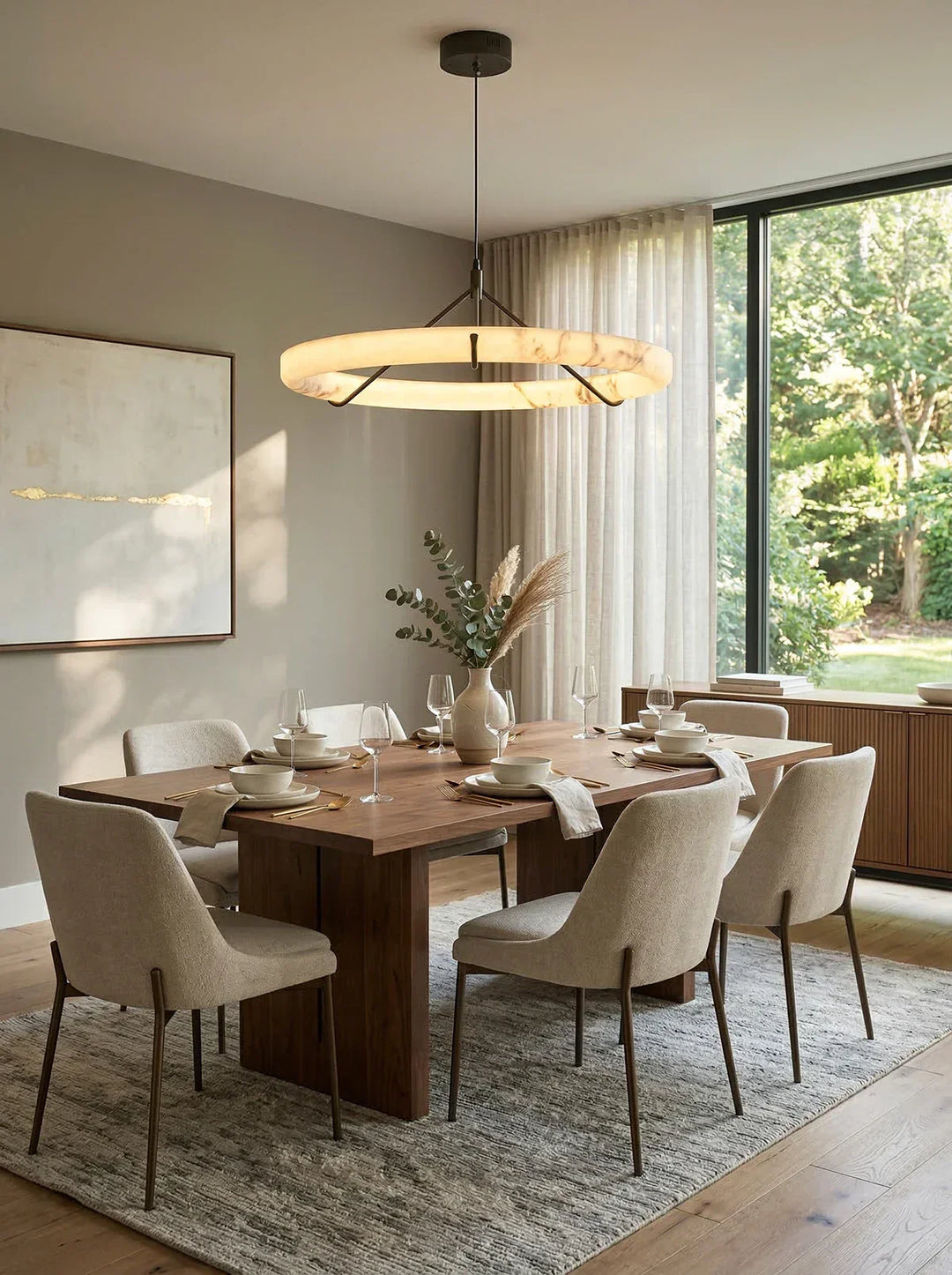Alabaster Aura Circular Chandelier