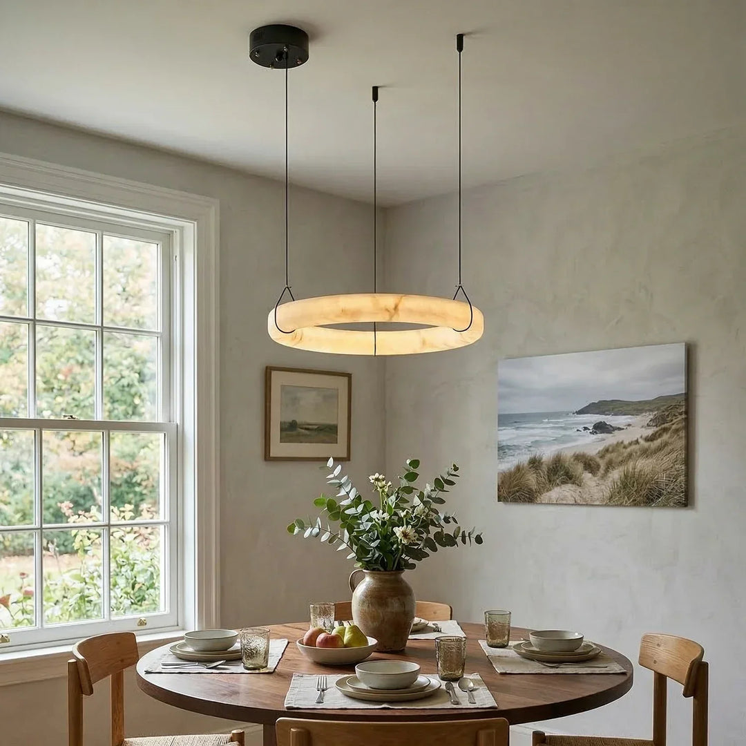 Alabaster Aura Circular Chandelier
