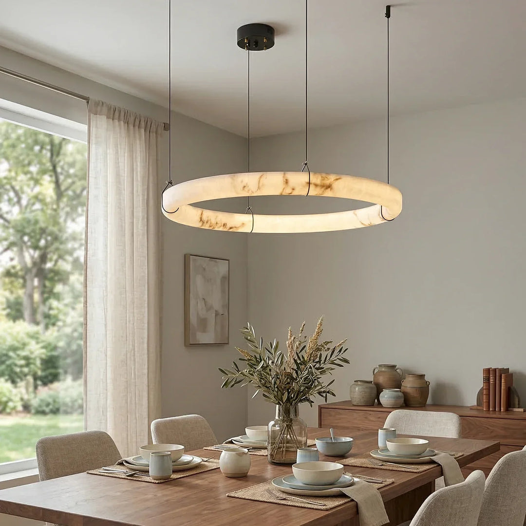 Alabaster Aura Circular Chandelier