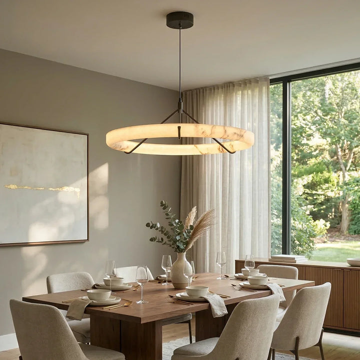 Alabaster Aura Circular Chandelier