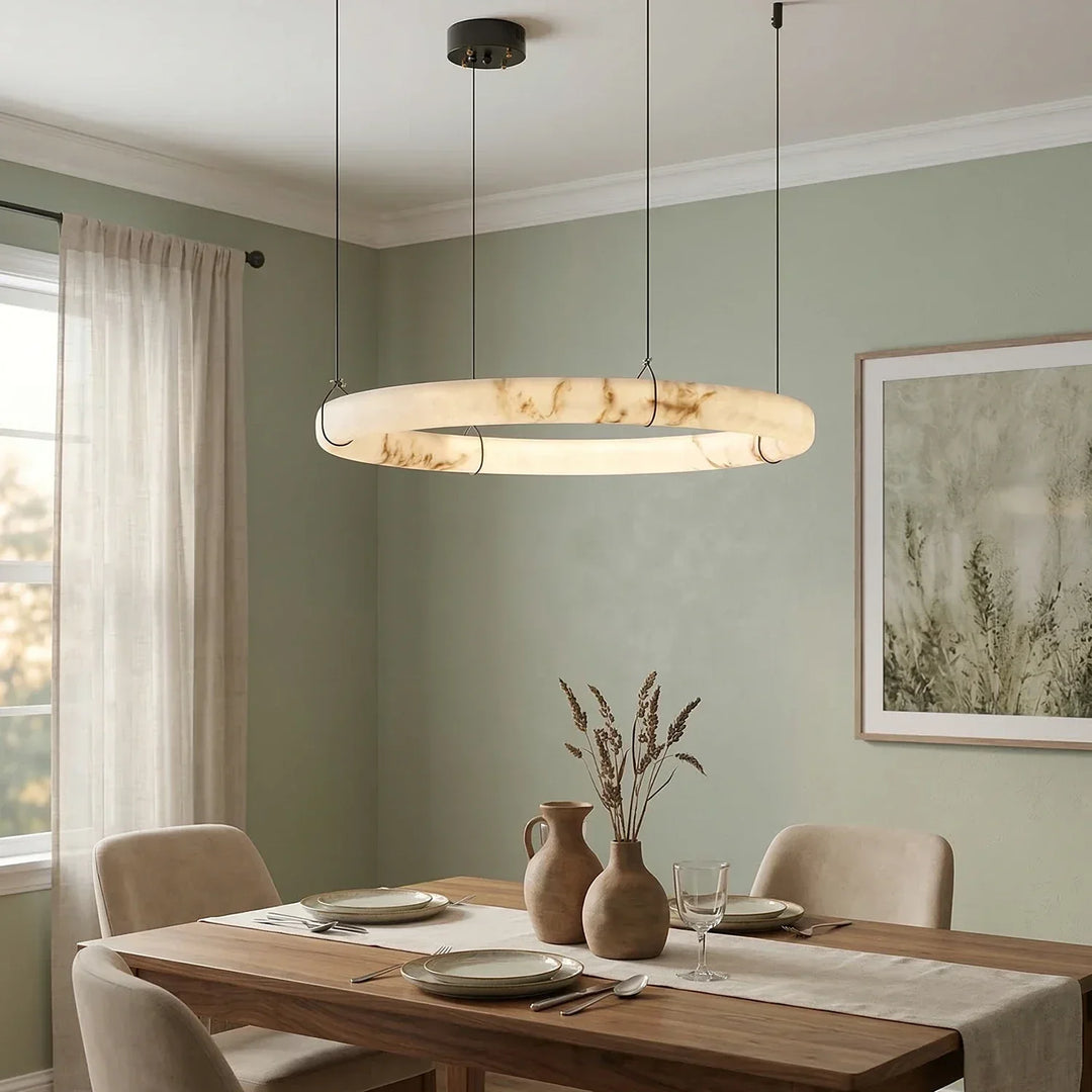 Alabaster Aura Circular Chandelier