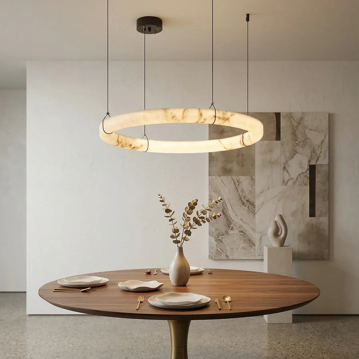 Alabaster Aura Circular Chandelier
