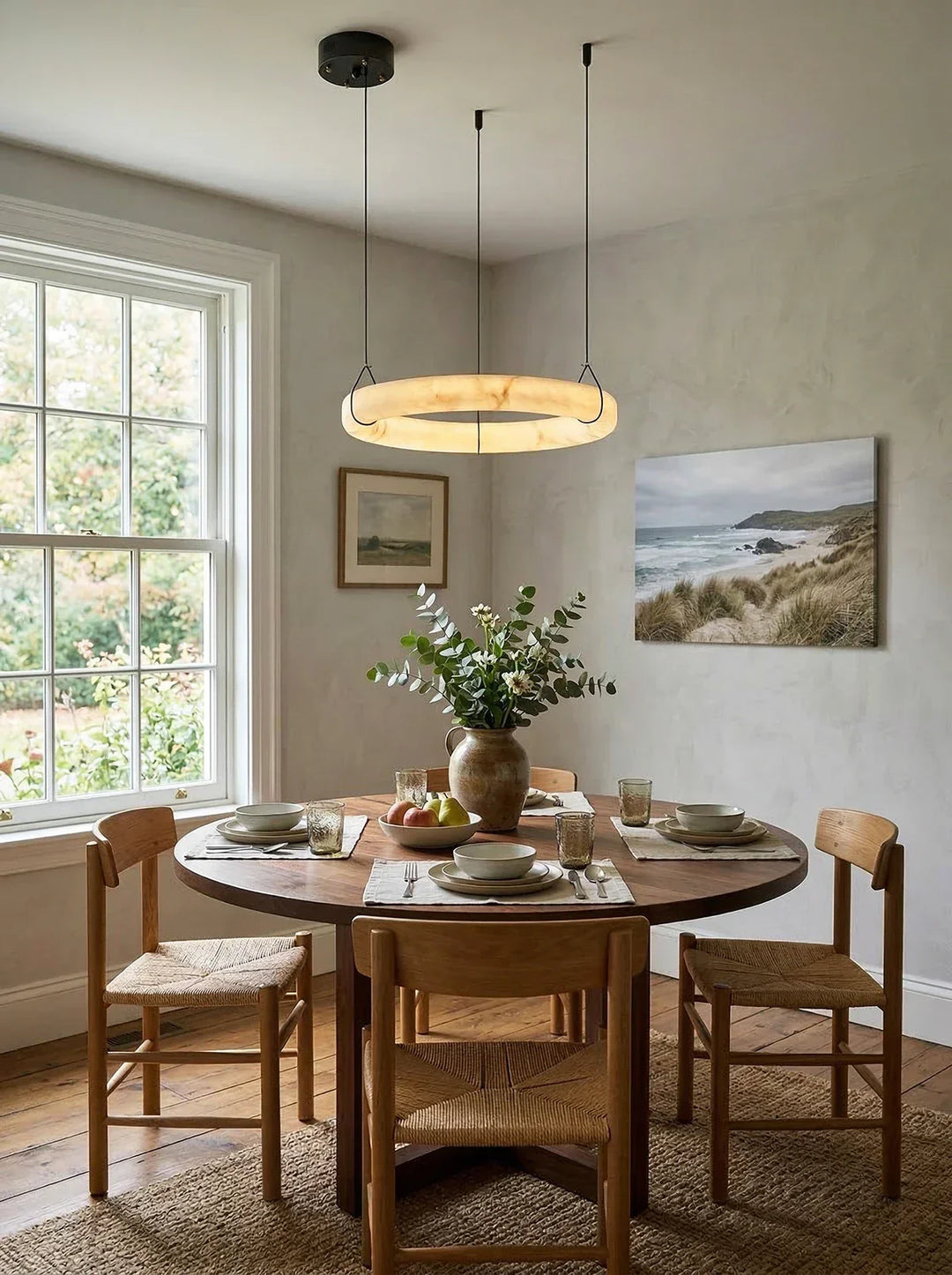 Alabaster Aura Circular Chandelier