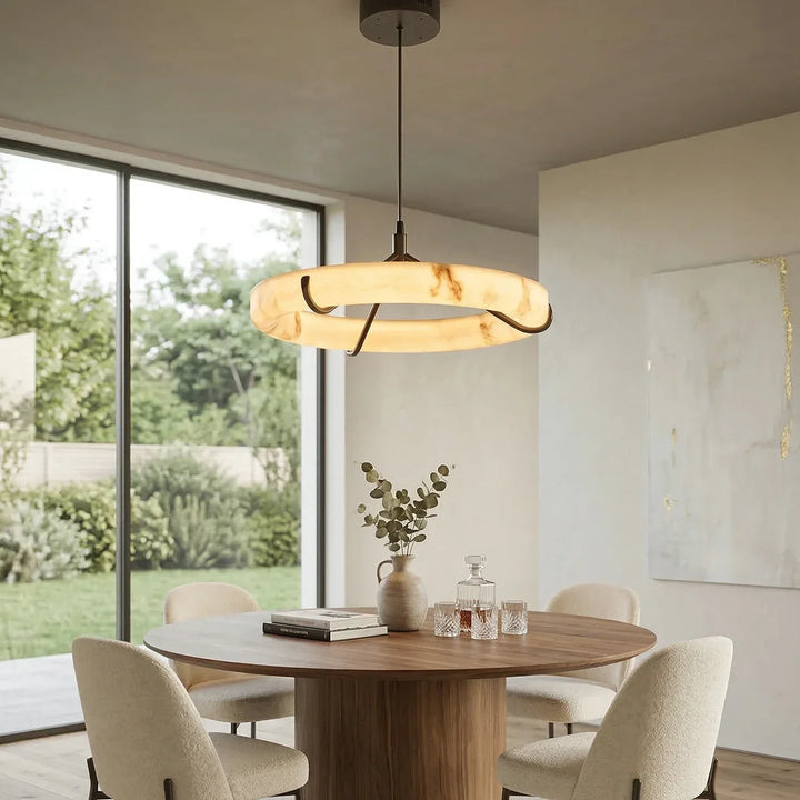 Alabaster Aura Circular Chandelier