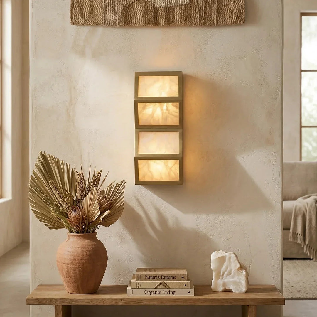 Alabaster Cascade Rectangular Wall Light