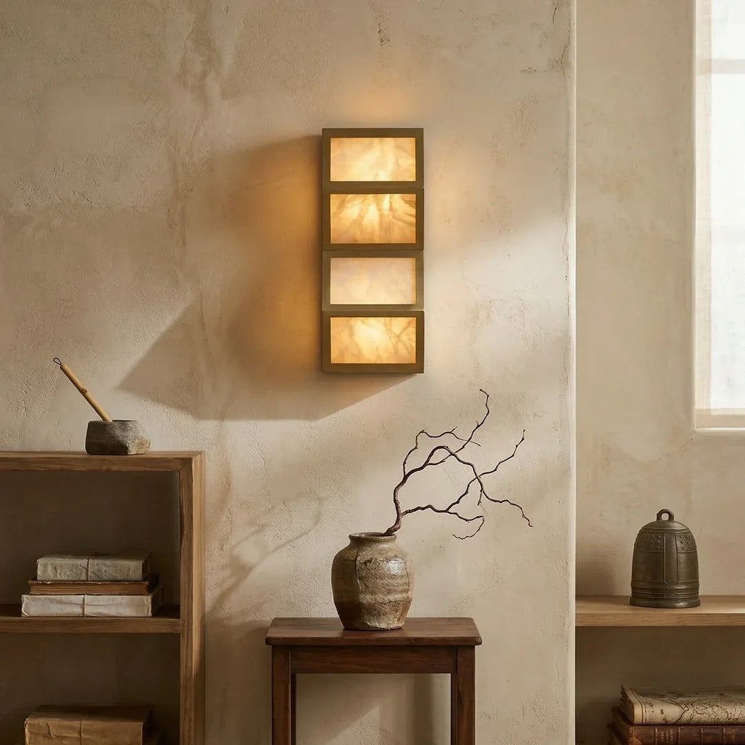 Alabaster Cascade Rectangular Wall Light