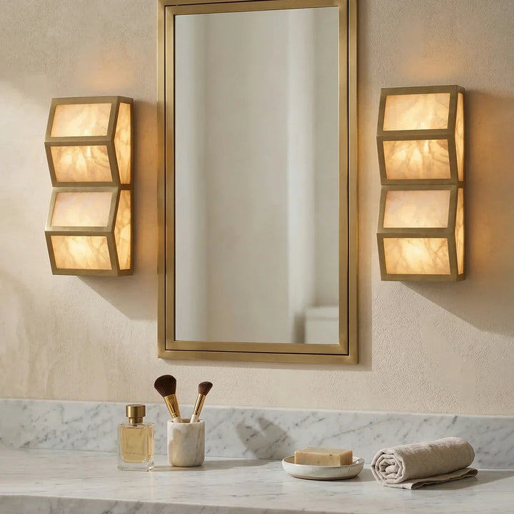 Alabaster Cascade Rectangular Wall Light