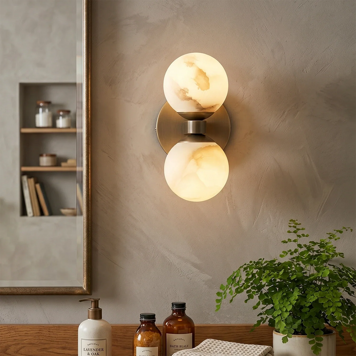 Alabaster Celestia Dual Orb Wall Light