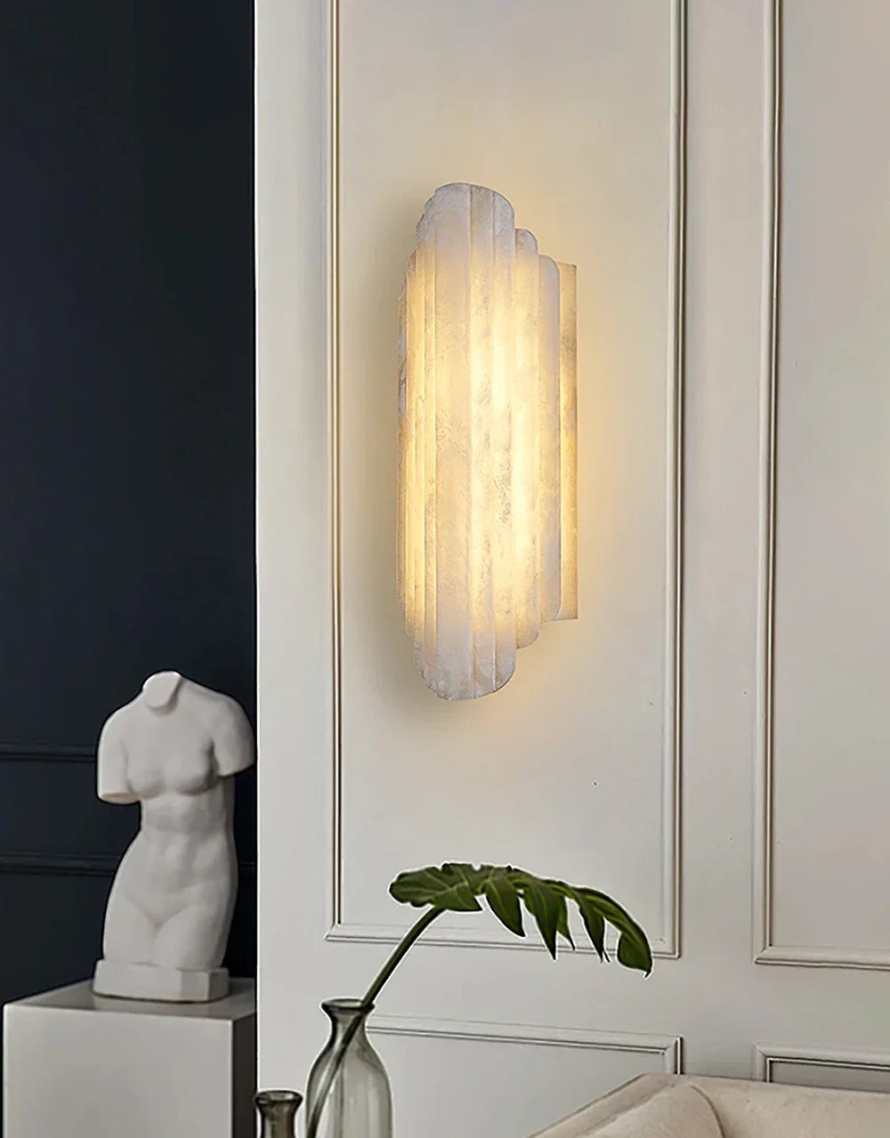 Alabaster Estelle Vertical Stripes Wall Sconce