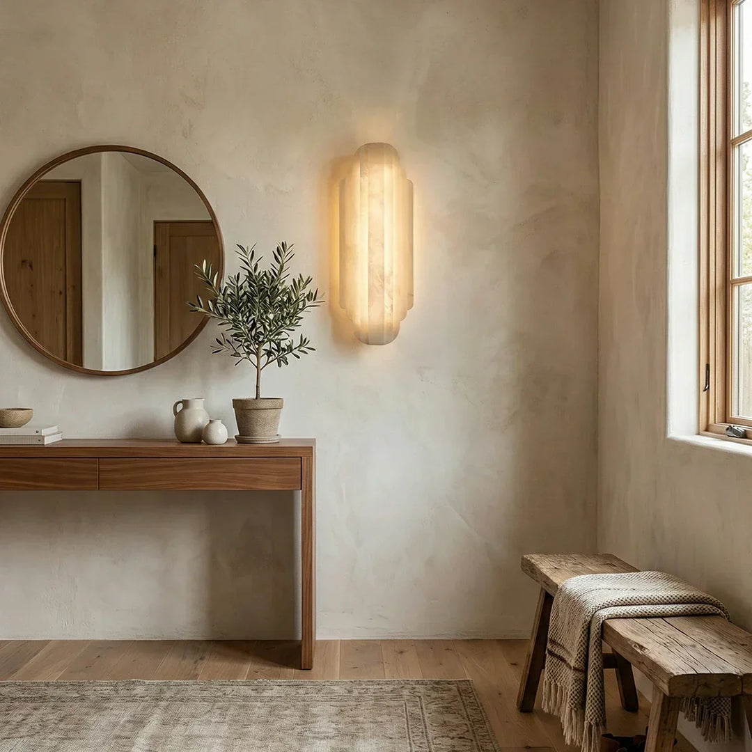Alabaster Estelle Vertical Stripes Wall Sconce