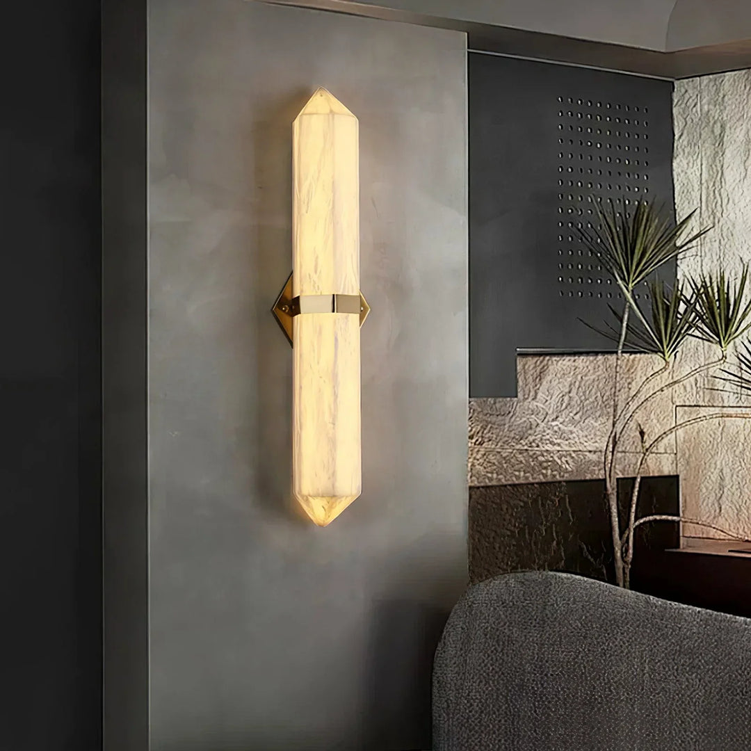 Alabaster Obelisk Wall Sconce