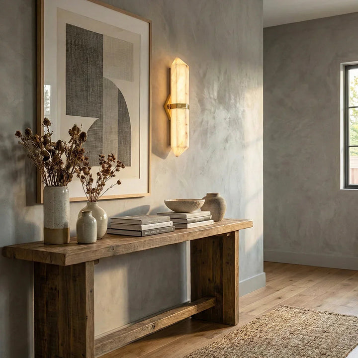 Alabaster Obelisk Wall Sconce