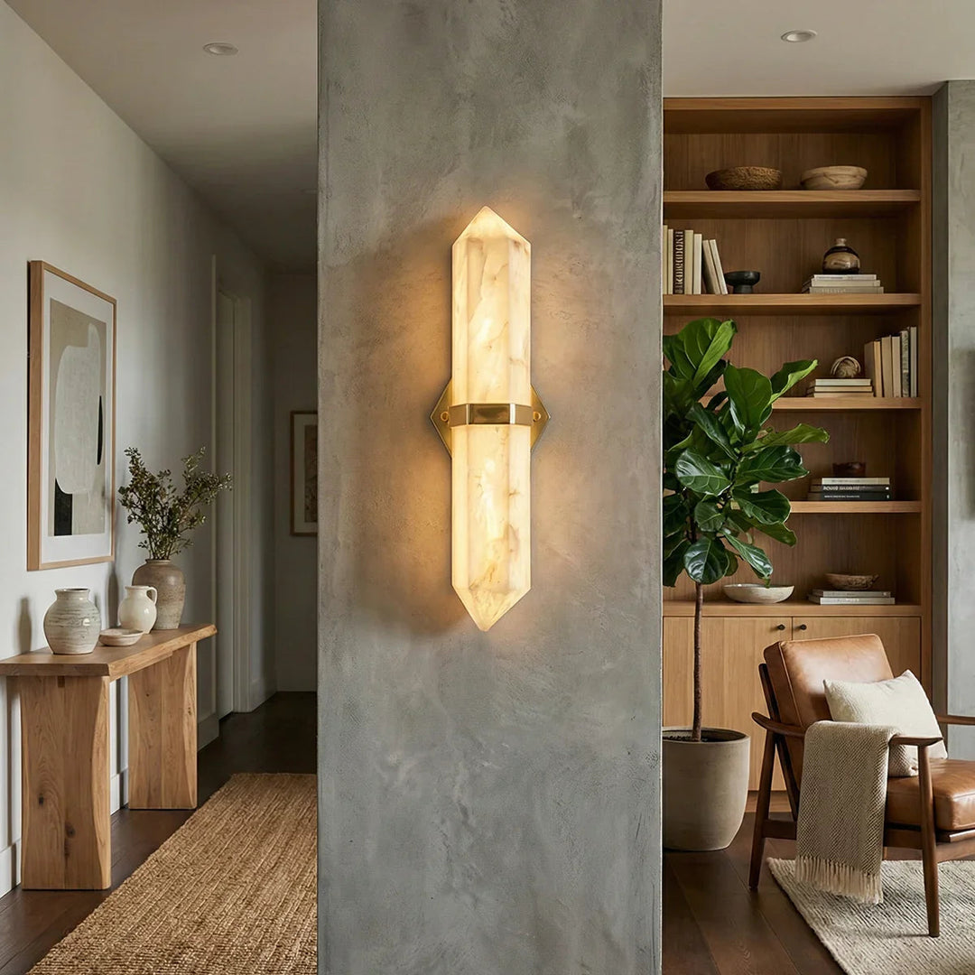 Alabaster Obelisk Wall Sconce