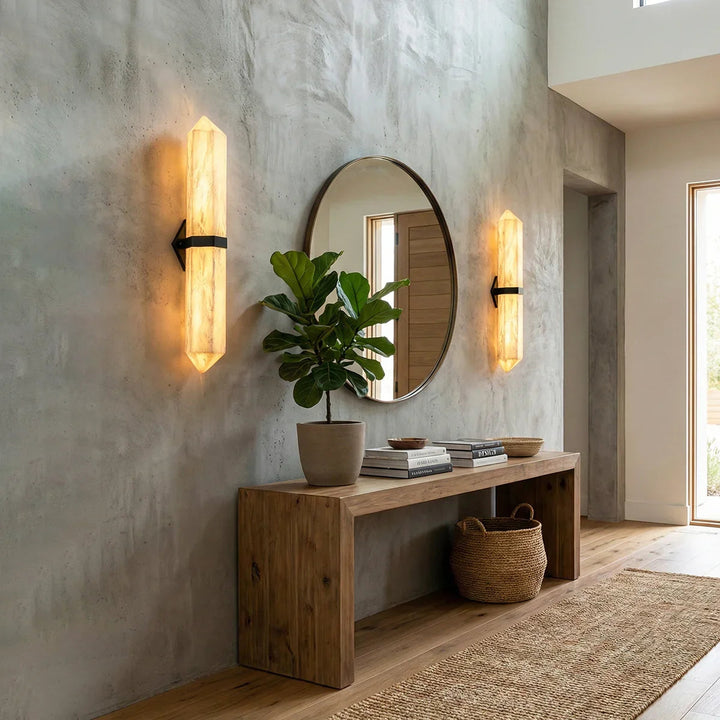 Alabaster Obelisk Wall Sconce