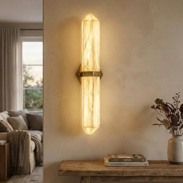Alabaster Obelisk Wall Sconce