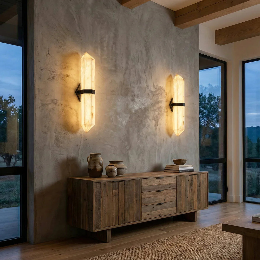 Alabaster Obelisk Wall Sconce