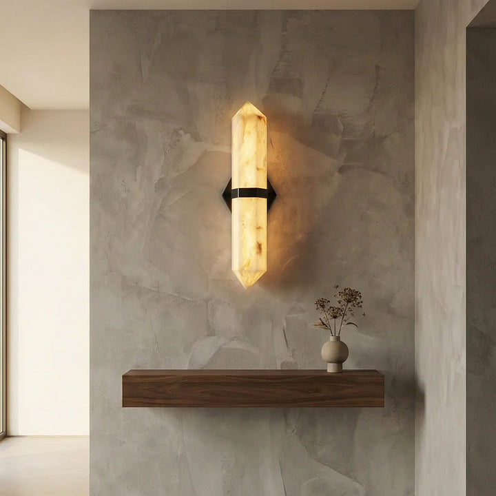 Alabaster Obelisk Wall Sconce