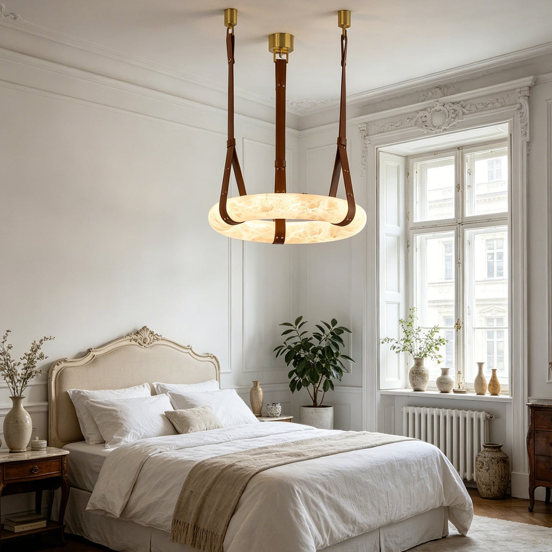 Alabaster round Pendant Light