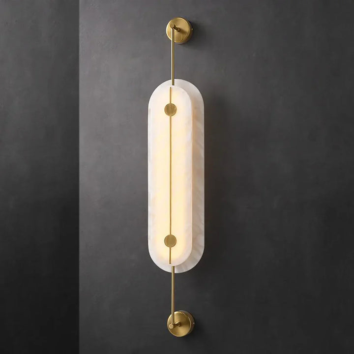 Alabaster Solvane Slender Oval Wall Sconce