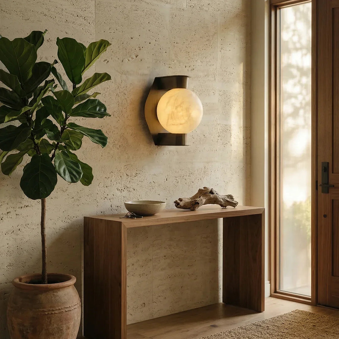 Alabaster Spherical Decorative Art Wall Lamp