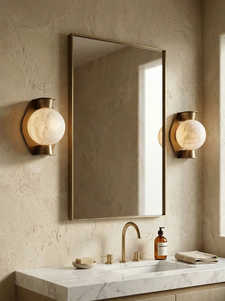 Alabaster Spherical Decorative Art Wall Lamp