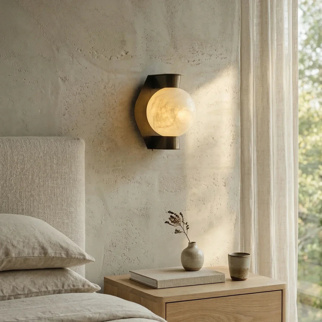 Alabaster Spherical Decorative Art Wall Lamp