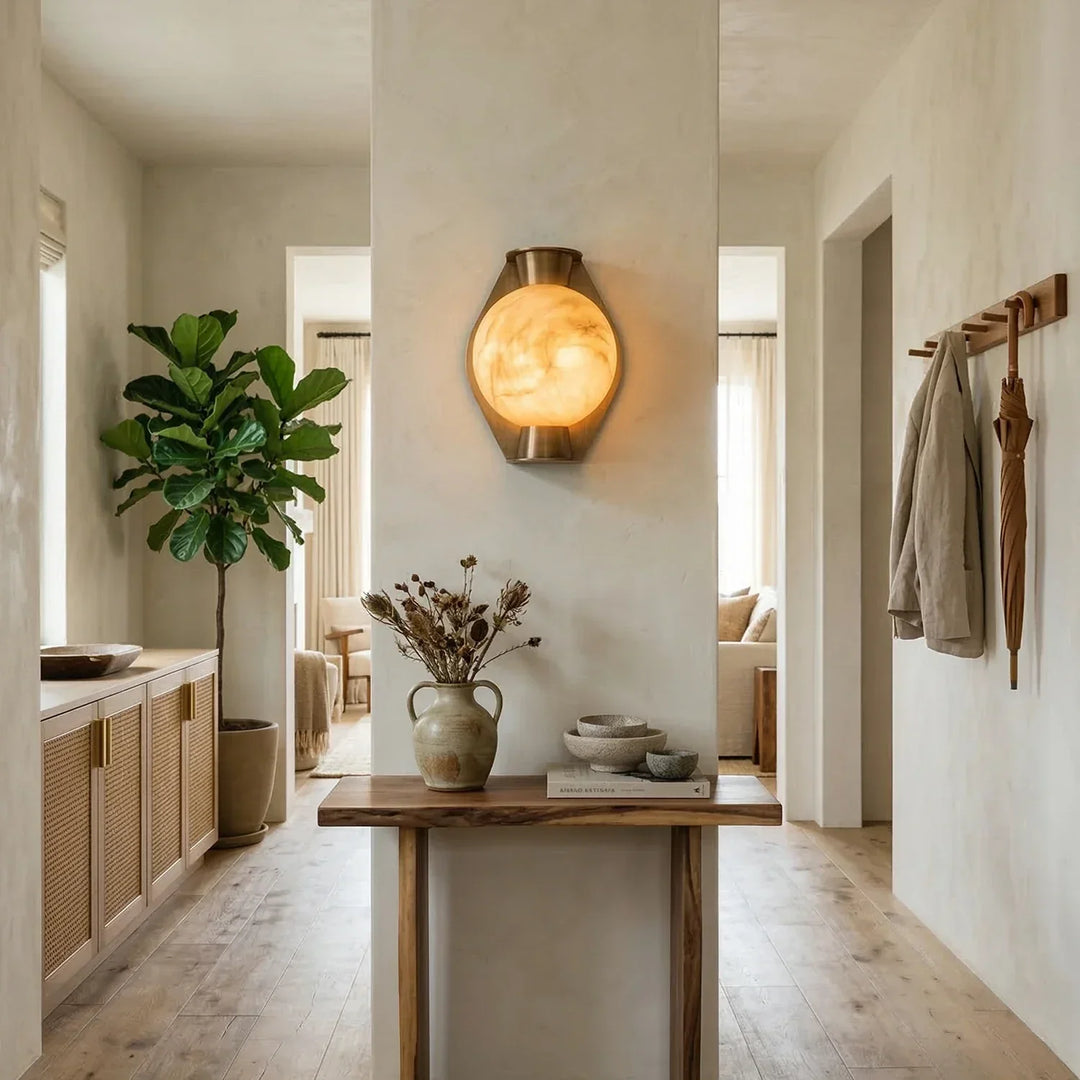 Alabaster Spherical Decorative Art Wall Lamp