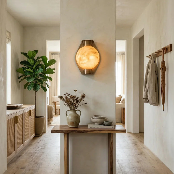 Alabaster Spherical Decorative Art Wall Lamp