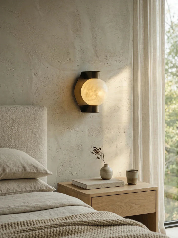 Alabaster Spherical Decorative Art Wall Lamp