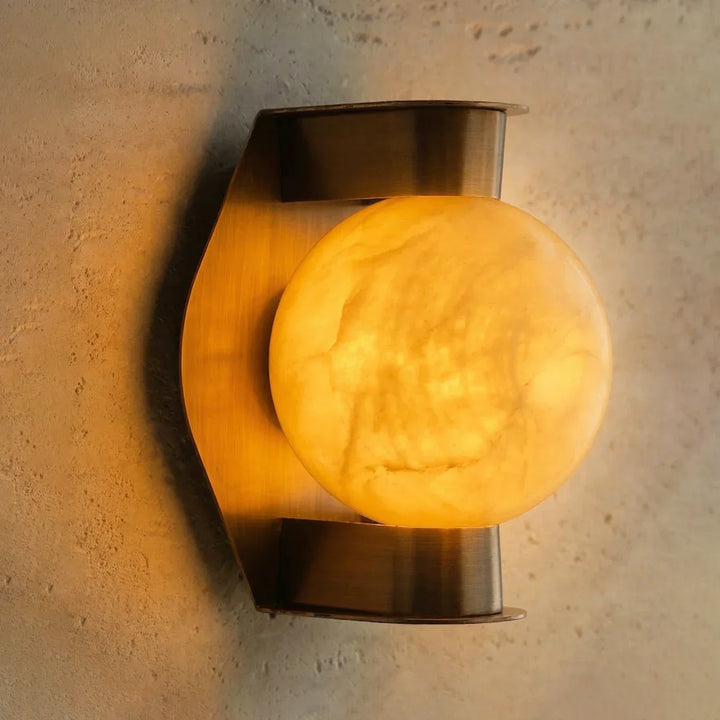 Alabaster Spherical Decorative Art Wall Lamp