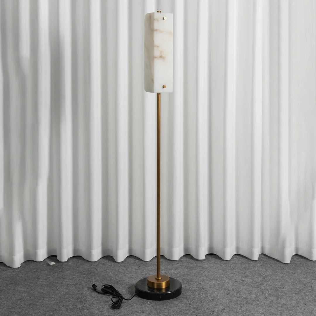Alabaster Years Brass Floor Lamp