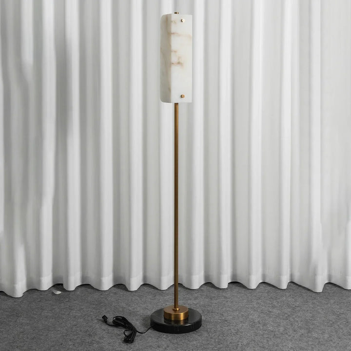 Alabaster Years Brass Floor Lamp
