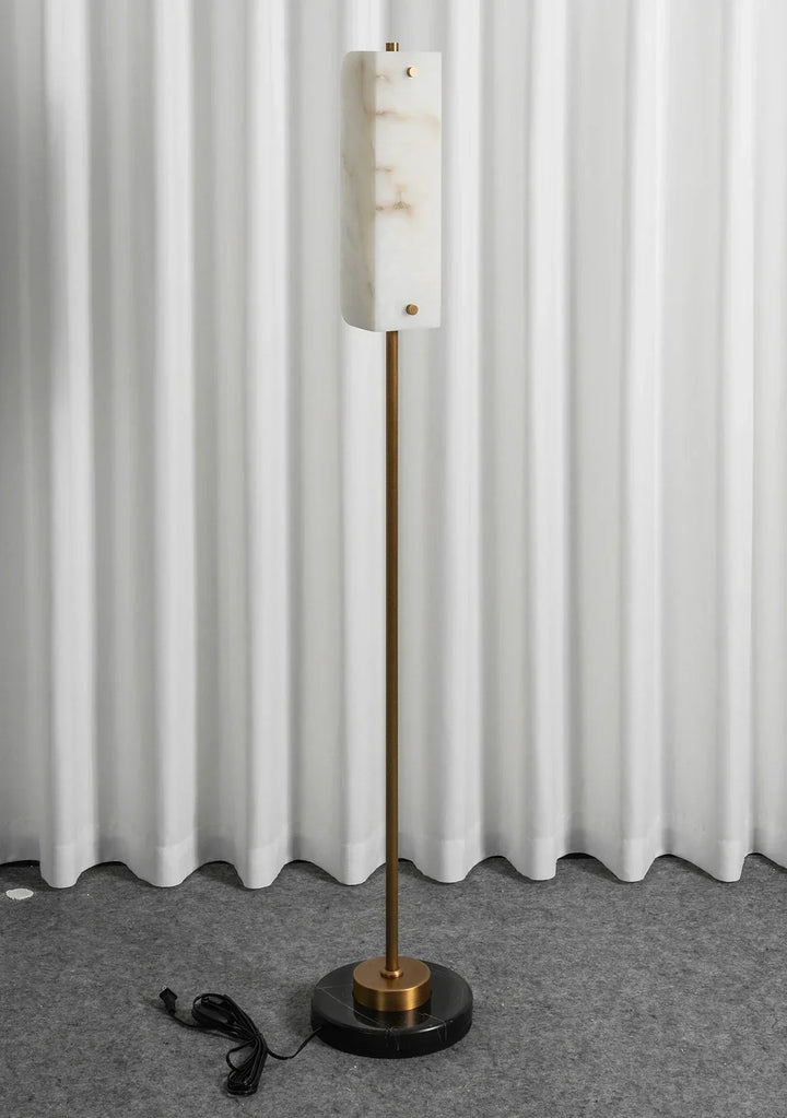 Alabaster Years Brass Floor Lamp