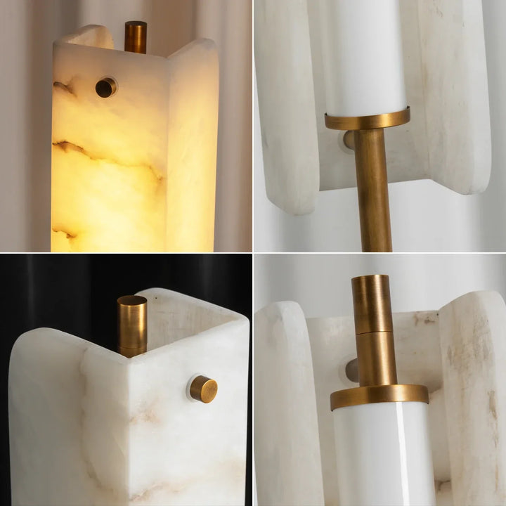 Alabaster Years Brass Floor Lamp