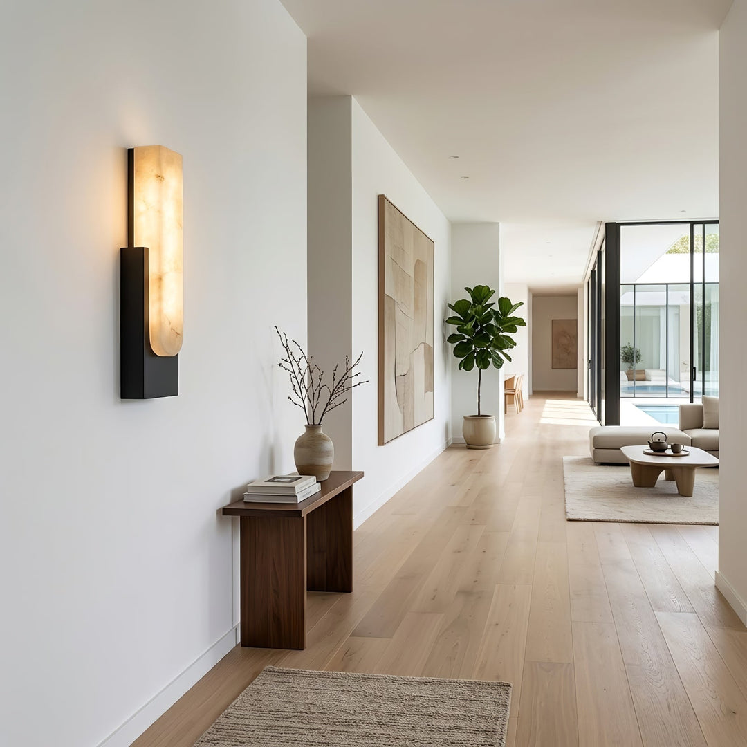 Alberta Brass Marble Wall Light