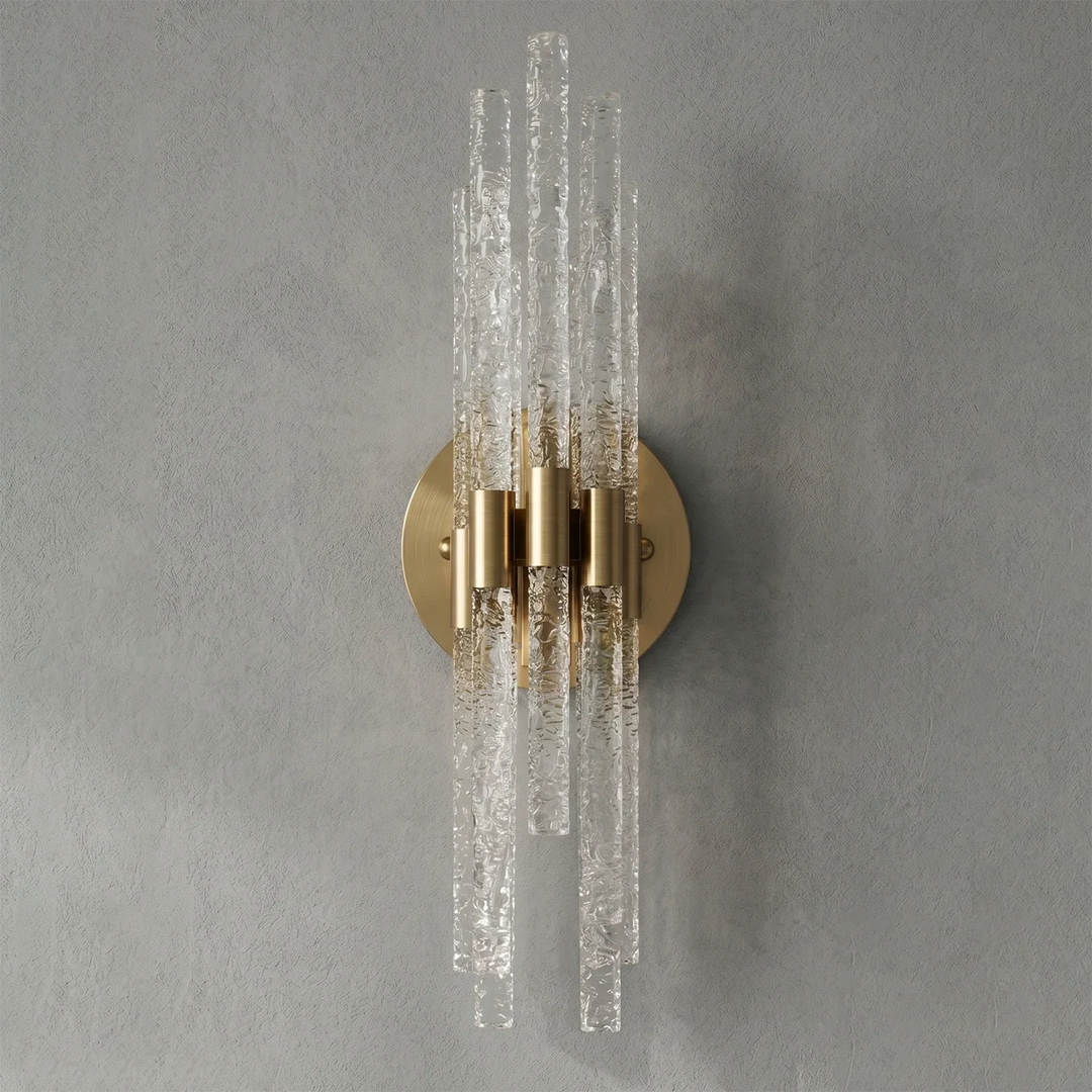 Artisanal Rippled Glass Wall Sconce