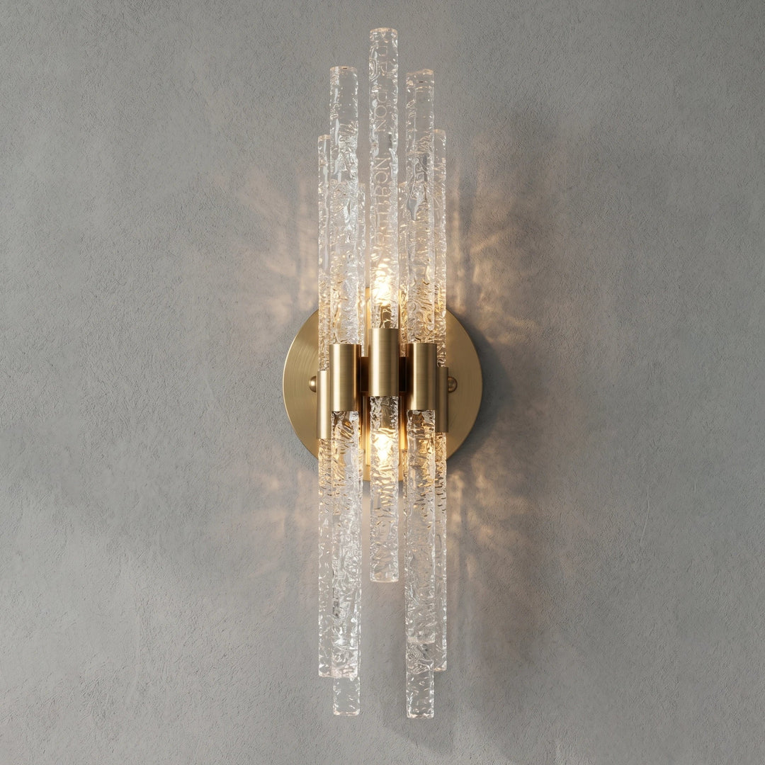 Artisanal Rippled Glass Wall Sconce