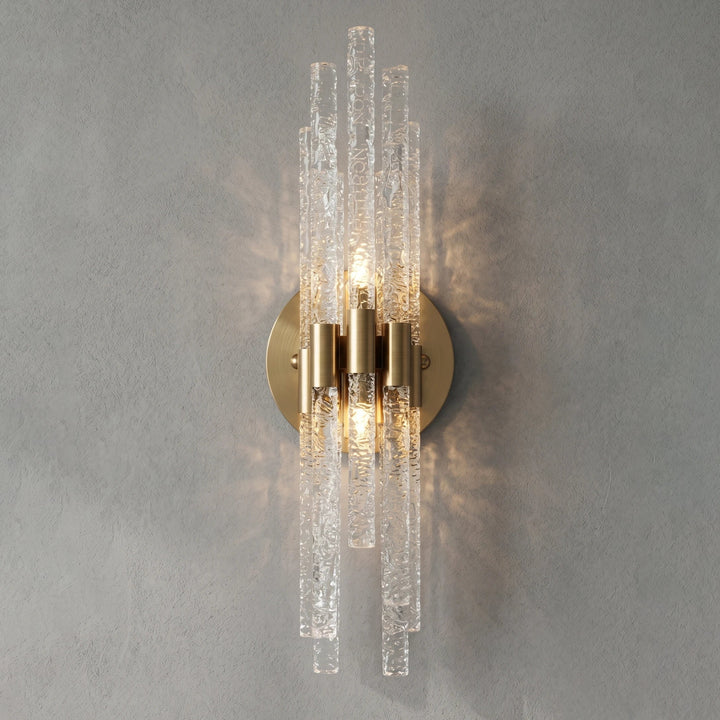 Artisanal Rippled Glass Wall Sconce