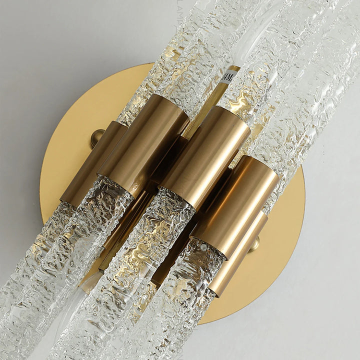 Artisanal Rippled Glass Wall Sconce - view 12 | Woorglamp