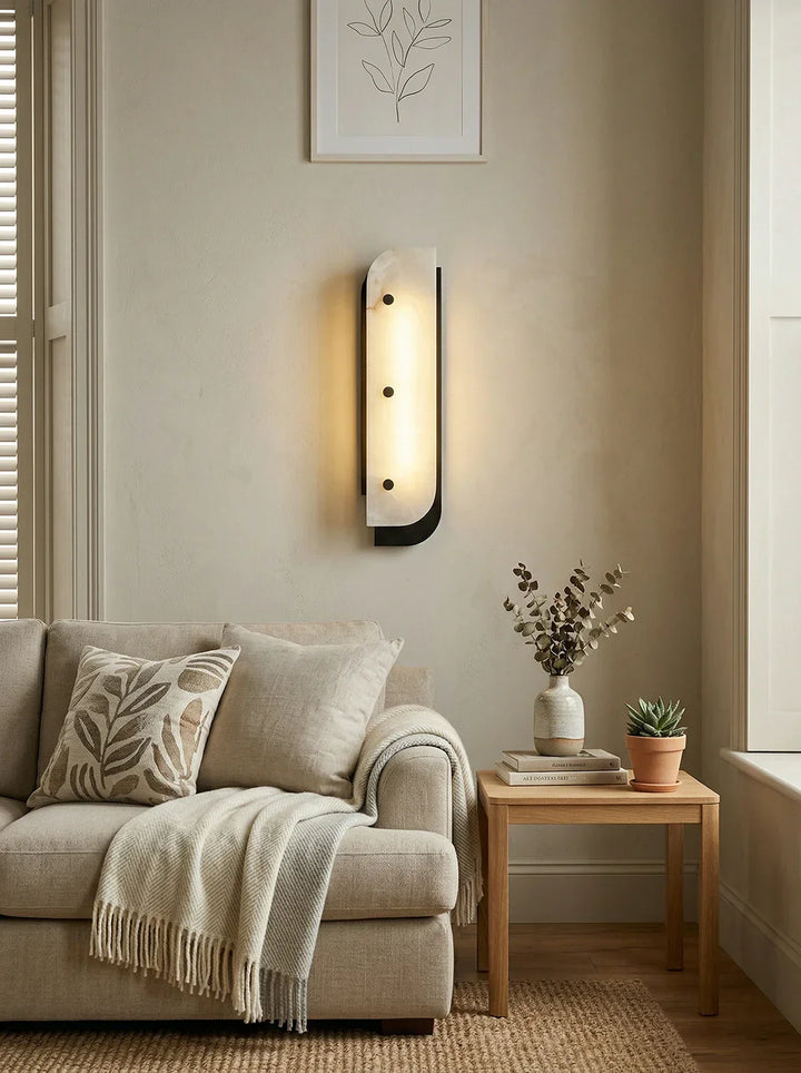 Asymmetrical Elaris Alabaster Wall Lamp